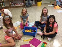 Students using the LEGO STEM lab
