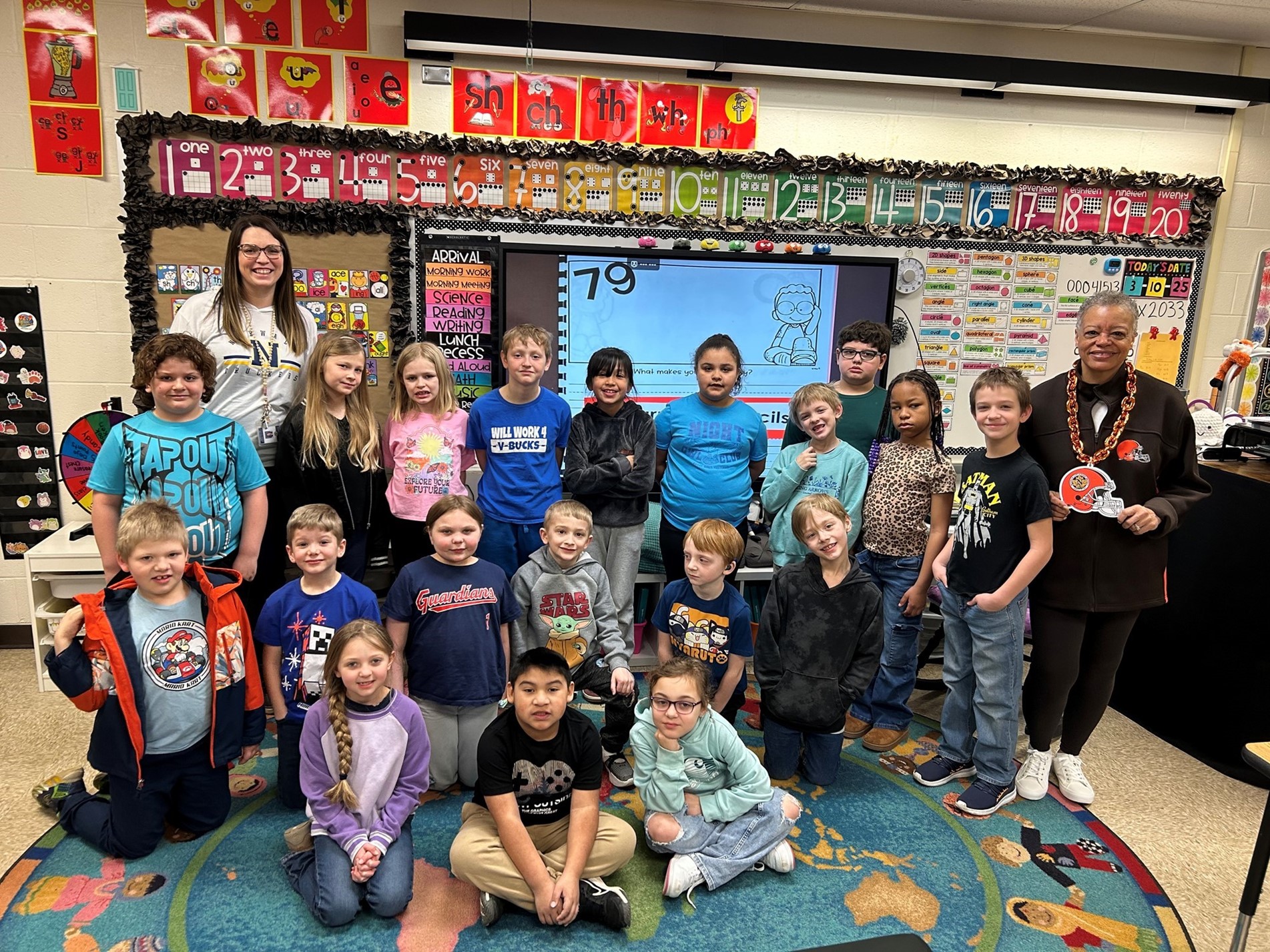 Mrs. Acierto&#39;s class won the first week of the March Madness Challenge and earned a pizza party.  Kids were so excited!  