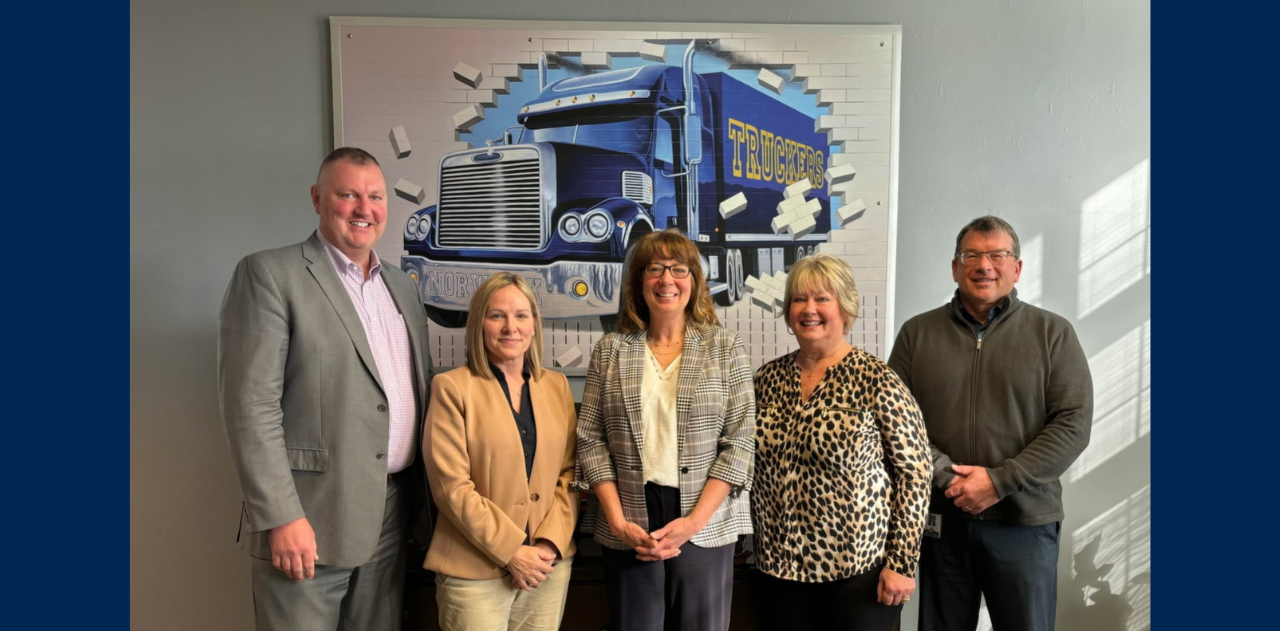 Representative Kellie Deeter meets with Superintendent Cooley, Treasurer Dupont, Mrs. King, Director of Pupil Services, and Mr. Bauman, Director of Operations